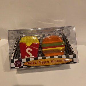 Ceramic Salt & Pepper Shake Set Burger and Fries